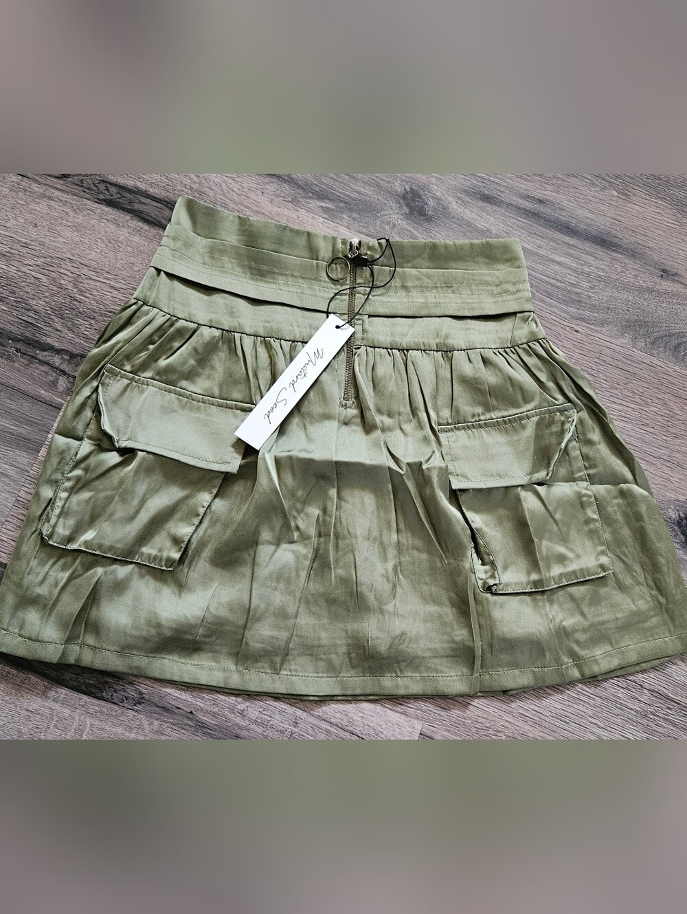 Mustard Seed Olive Utility Mini Skirt